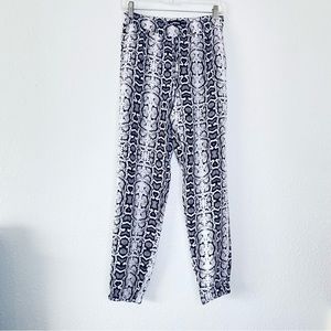 🍓 Express Ankle High Rise Snake Animal Print Drawstring Career Jogger Pants XS